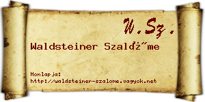 Waldsteiner Szalóme névjegykártya